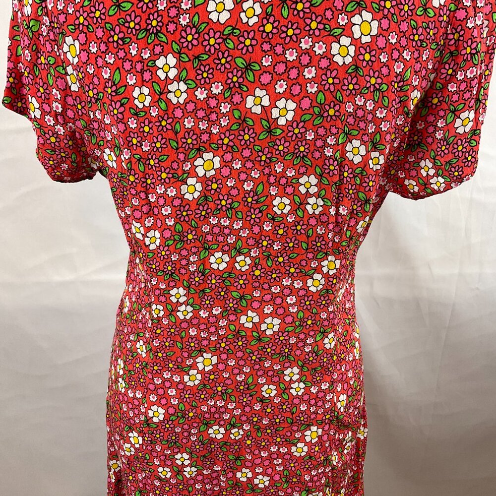 Rolla's Pink Floral Dress - Short Sleeve with Collar Tie Detail - Picture 11 of 14